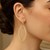 Textured Oval Shape Drop Earrings in 14k Two Tone Gold