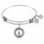 Expandable White Tone Brass Bangle with Life's A Beach Symbol