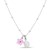 Sterling Silver Rhodium Plated Enamel Flower and Ladybug Necklace