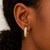 Oval Hoop Earrings with Glitter Center in 14k Two-Tone Gold(4x15mm)