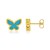 14K Yellow Gold Primavera Turquoise Butterfly Stud Earrings