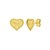 14K Yellow Gold Radiating Heart Stud Earrings