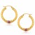 Hoop Earrings with Flower Accents in 10K Two-Tone Gold
