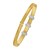 14K Yellow Gold Diamond Station Omega Cuff Bangle