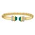 14K Yellow Gold Green Pyramid Art Deco Cuff Bangle (10.70 mm)