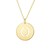 14K Yellow Gold Disc Initial O Pendant
