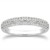 Triple Row Micro- Pave Diamond Wedding Ring Band in 14k White Gold