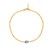14K Yellow Gold Blue Topaz Mirrored Chain Bracelet (2.20 mm)
