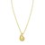 Sterling Silver Gold Plated Puffed Raindrop CZ Necklace