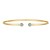 14K Yellow Gold Blue Topaz Open Cuff Bangle (2.00 mm)
