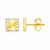 14k Two Tone Gold Textured Square Post Earrings
