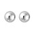 Sterling Silver Rhodium Plated Puffed Button Omega Earrings