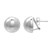 Sterling Silver Rhodium Plated Puffed Button Omega Earrings