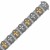 Fancy Oval Framed Fleur De Lis Bracelet in 18k Yellow Gold and Sterling Silver