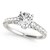 14k White Gold Scalloped Single Row Band Round Diamond Engagement Ring (1 3/8 cttw)