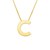 14K Yellow Gold Yours Truly Block Letter Initial C Necklace