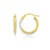 Double Round Polished and Textured Hoop Earrings in 14k Two Tone Gold 