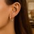 Double Round Polished and Textured Hoop Earrings in 14k Two Tone Gold 