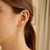 Double Round Polished and Textured Hoop Earrings in 14k Two Tone Gold 