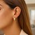 14K Yellow Gold Thick Post Hoop Earrings