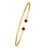 14K Yellow Gold Garnet Open Cuff Bangle (2.00 mm)