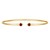 14K Yellow Gold Garnet Open Cuff Bangle (2.00 mm)