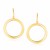 Flat Open Tube Circle Dangling Earrings in 14k Yellow Gold