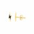 14k Yellow Gold and Enamel Black Lightning Bolt Stud Earrings