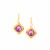 Round Amethyst Filament Earrings in 14K Yellow Gold