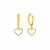 14k Two Tone Gold Beaded Hoop Earrings with Hearts