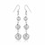 Graduated Textured Ball Dangling Earrings in Sterling Silver