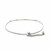 14k White Gold Smooth Curved Bar Lariat Design Bracelet