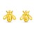 14k Yellow Gold Bee Stud Earrings