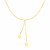 14k Two Tone Gold Lariat Style Necklace with Stars