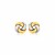 Square Style Love Knot Stud Earrings in 14k Two Tone Gold