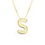 14K Yellow Gold Yours Truly Block Letter Initial S Necklace