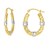10K Two Tone Gold Station Hoop Earrings