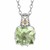 Square Green Amethyst Fleur De Lis Accented Pendant in 18K Yellow Gold and Sterling Silver