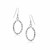 Textured Open Oval Drop Style Earrings in Sterling Silver