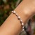Sterling Silver Rhodium Plated Pearl Bead Bracelet