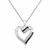 Fancy Dual Line Heart Style Diamond Studded Pendant in Sterling Silver (.11 ct t.w.)