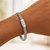 White Sapphire Accented Weave Style Bracelet in Sterling Silver (6.35 mm)