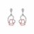 Sterling Silver Two Toned Earrings with Open Hearts and Cubic Zirconias