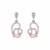 Sterling Silver Two Toned Earrings with Open Hearts and Cubic Zirconias