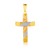 Tri Color Cross Pendant in 14K Yellow Gold
