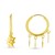 14K Yellow Gold Endless Star Charm Huggie Hoop Earrings