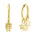 14K Yellow Gold Endless Star Charm Huggie Hoop Earrings