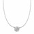 14k White Gold Necklace with Round Pendant with White Diamonds