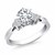 Cathedral Engagement Ring with Side Diamond Clusters in 14k White Gold