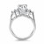 Cathedral Engagement Ring with Side Diamond Clusters in 14k White Gold